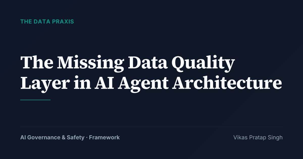 The Missing Data Quality Layer in AI Agent Architecture | The Data Praxis